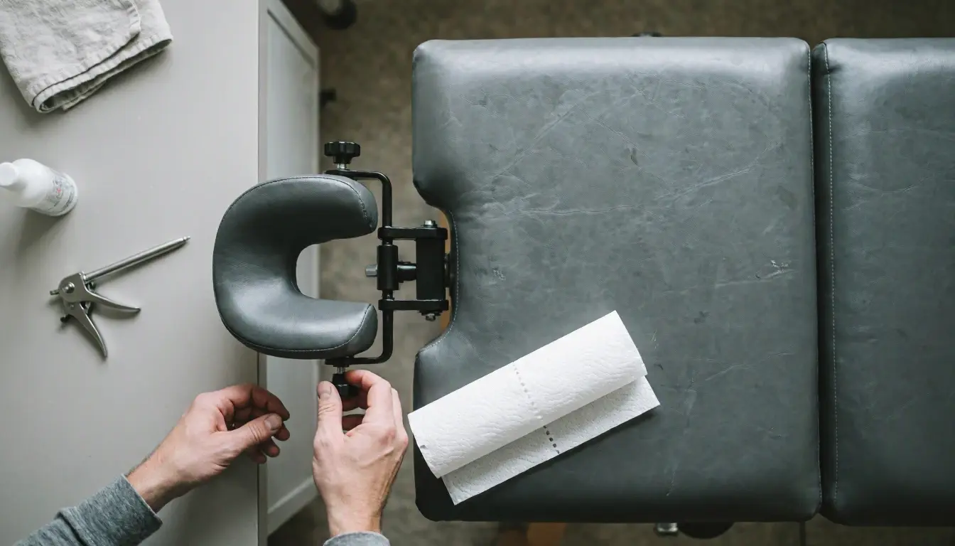 Chiropractic Table in Chiropractor: Chiropractic Table is a specialized piece of equipment designed to support patients—vi...