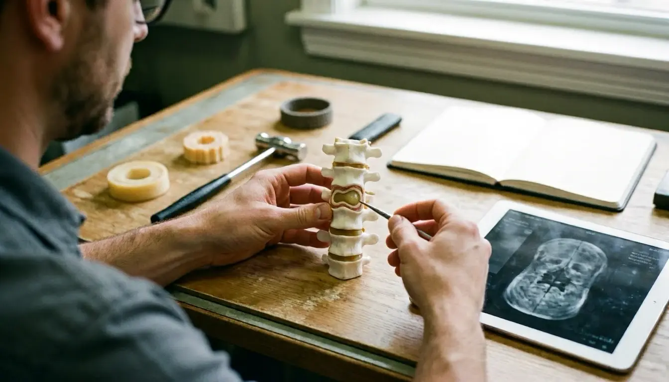 Disc Herniation in Chiropractor: Disc herniation is a spinal condition where the soft inner gel of—visual guide